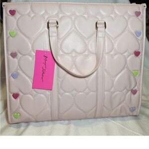 NEW Betsey Johnson XO Mattie blush valentines bag